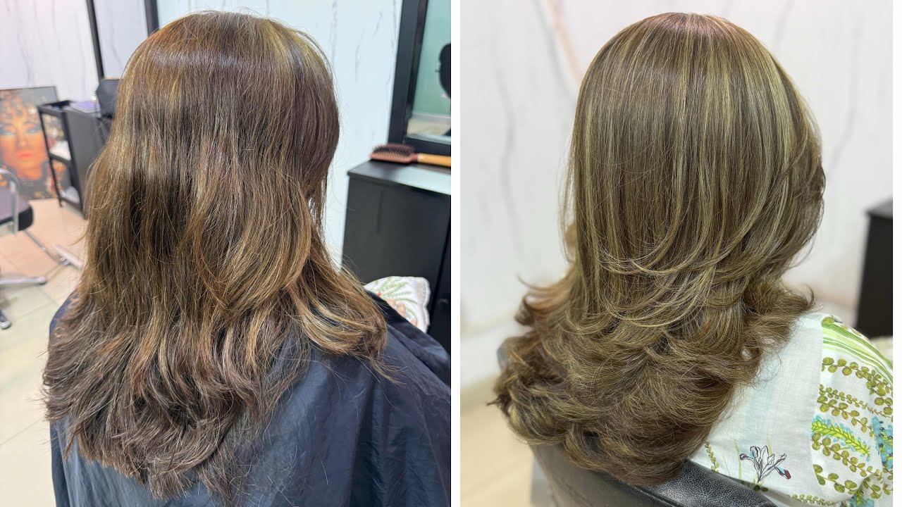 Golden Ash Brown with Honey Blonde Highlights