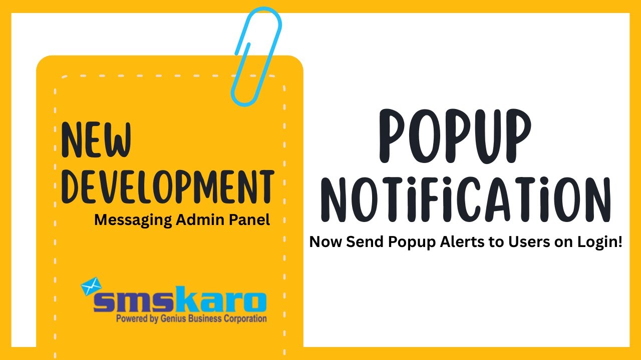Popup Notification Feature in Messaging Admin Panel | Bulk SMS, WhatsApp & Voice Call Panel Update