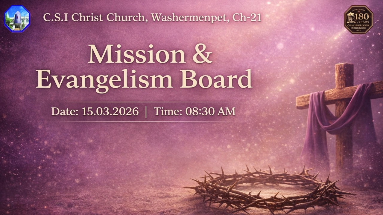 08:30 AM Service LIVE | 15.03.2026 | CSI Christ Church Washermenpet,Ch-21