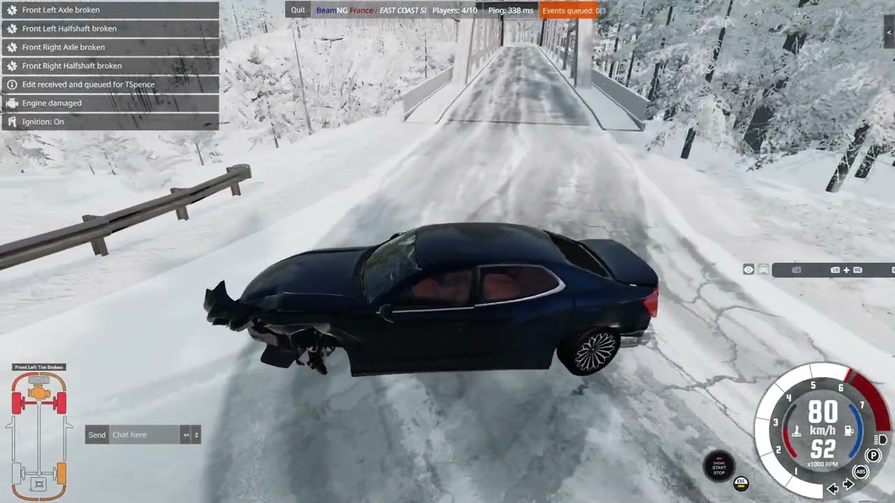driving on the snow in beamNG.drive