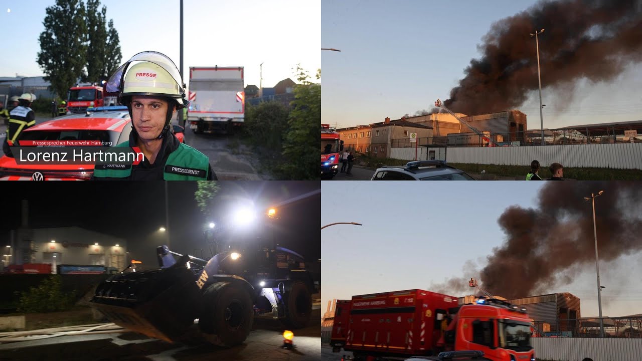 🔴[FEU3MANV5] Riesige Rauchsäule: Über abfallentsorgungsbetrieb in Billbrook