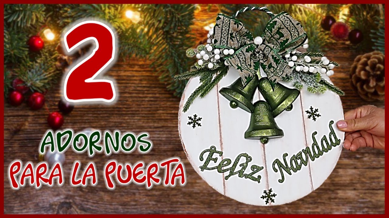 2 LINDAS IDEAS PARA DECORAR LAS PUERTAS EN NAVIDAD - Manualidades navideñas con cartón