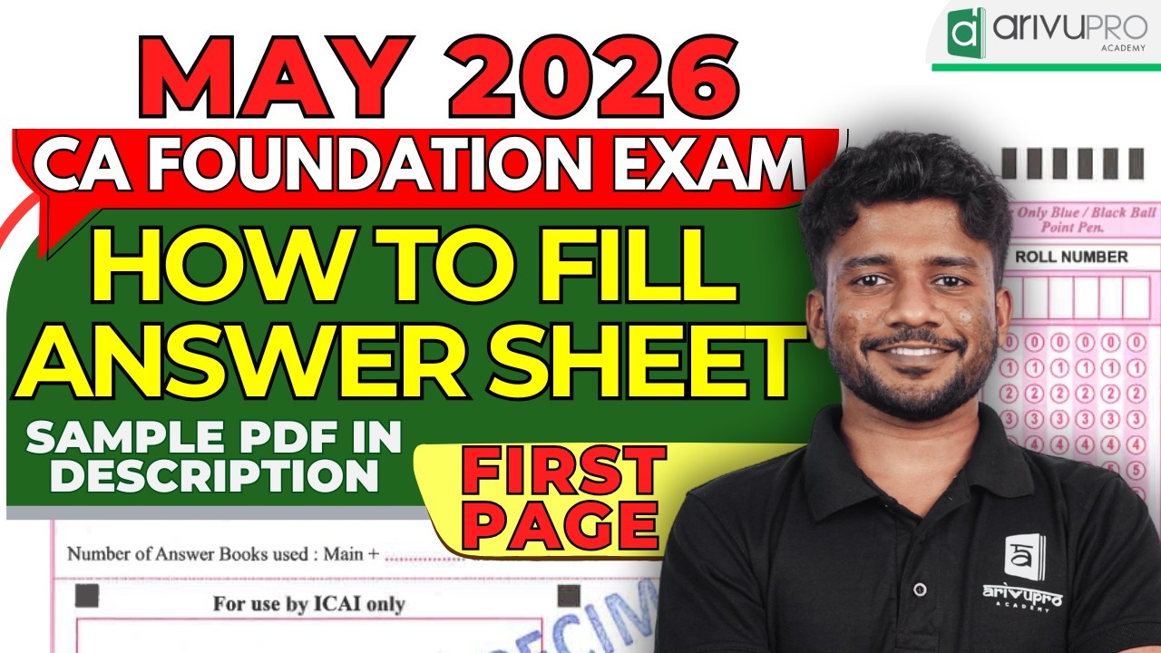 How to Fill First Page of Answer Sheet | CA Foundation May 2026 | Nithin  | Answer Booklet Filling