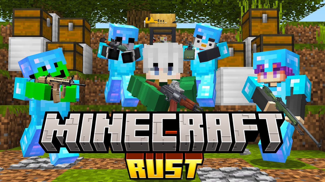 1000 GRACZY SYMULUJE RUST W MINECRAFT ANARCHIA.GG