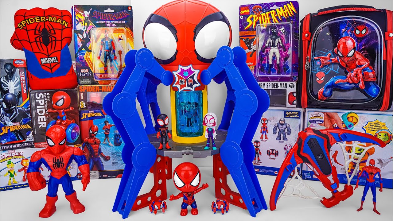 Marvel's Spider-Man series Unboxing, Spider-Man action dolls, glowing Spider-Man electric toy gun