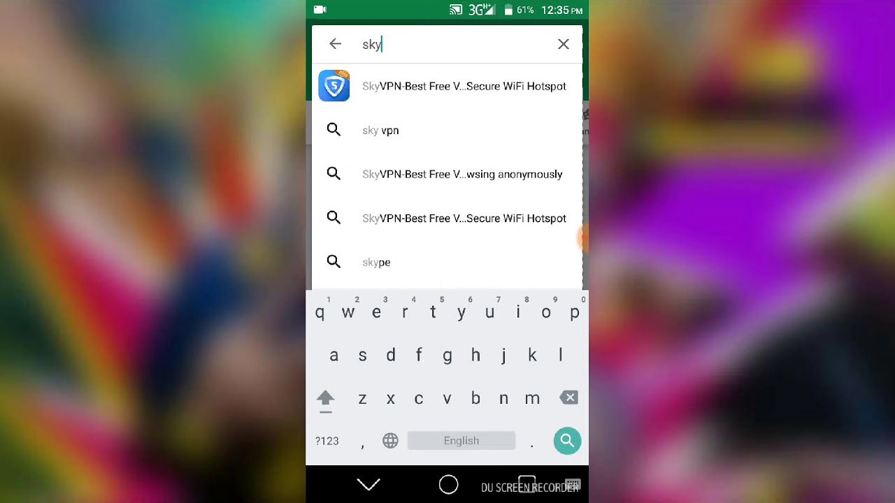 Use unlimited free mb with (sky VPN)