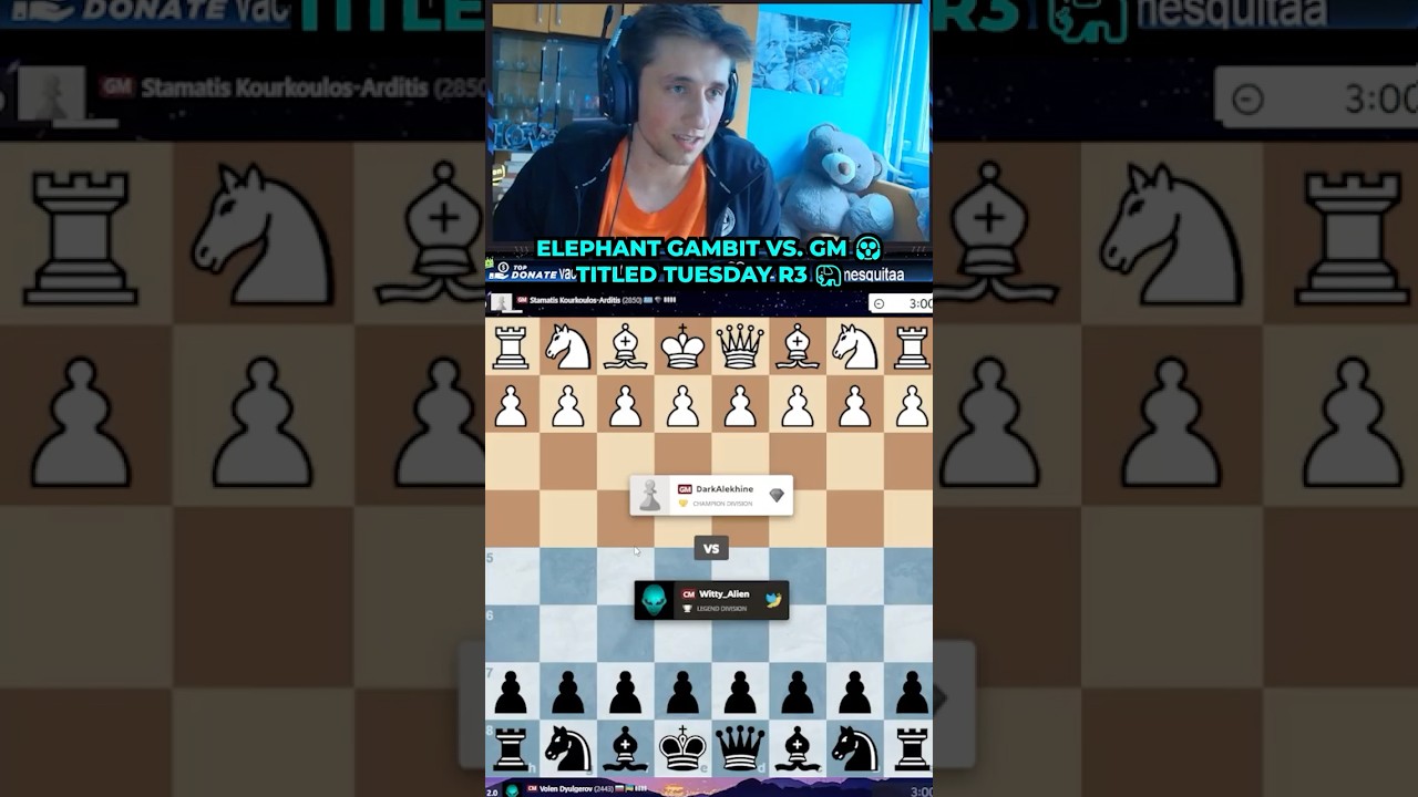 Elephant Gambit vs. GM 😱 Titled Tuesday R3 🐘