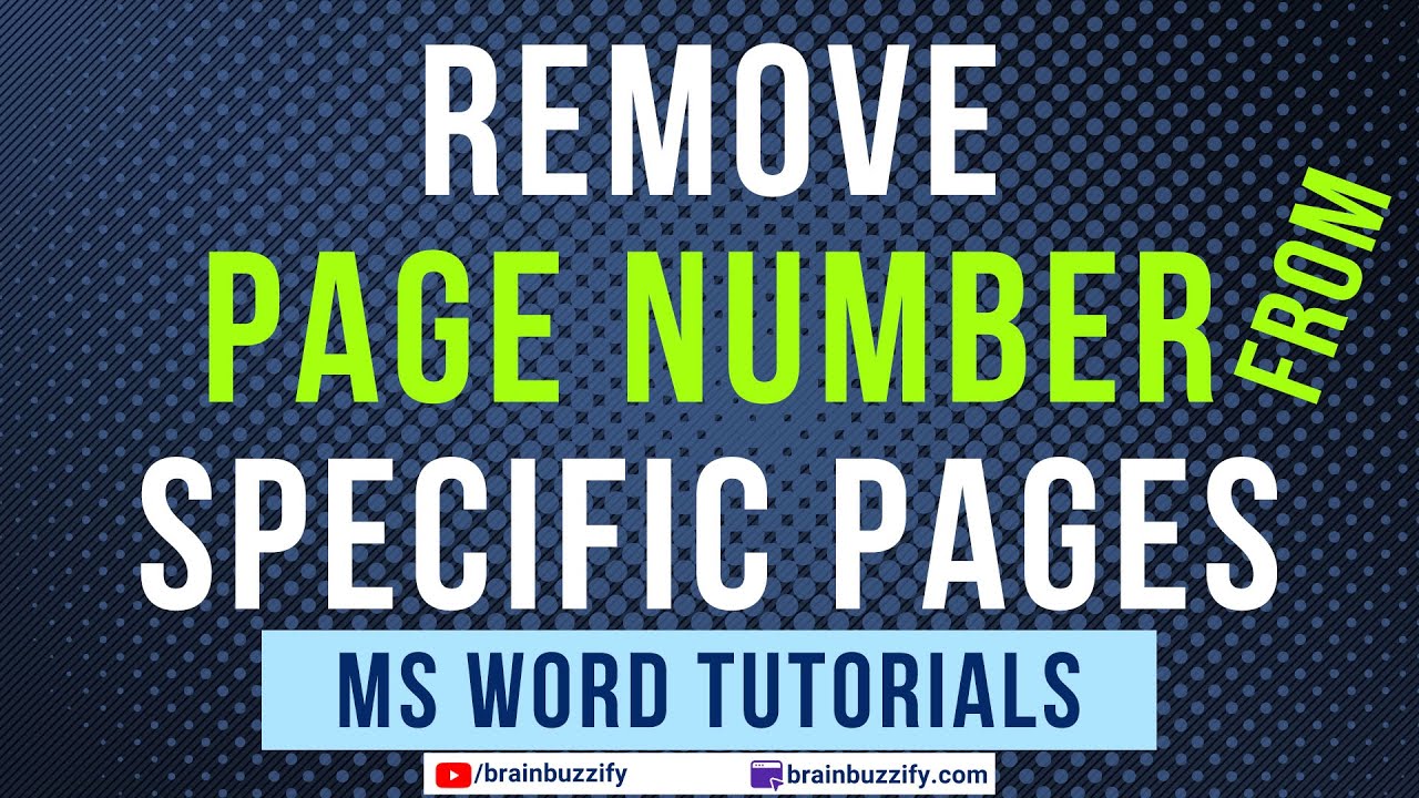 Remove Page Numbers From Specific Pages in MS Word | Delete Page Numbers From Certain Pages in Word