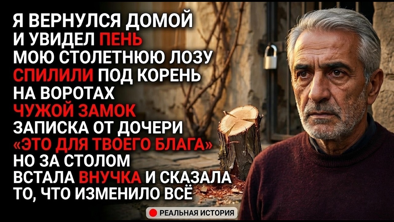 Моя дочь спилила лозу, под которой я сделал предложение жене. Но за столом встала моя внучка...