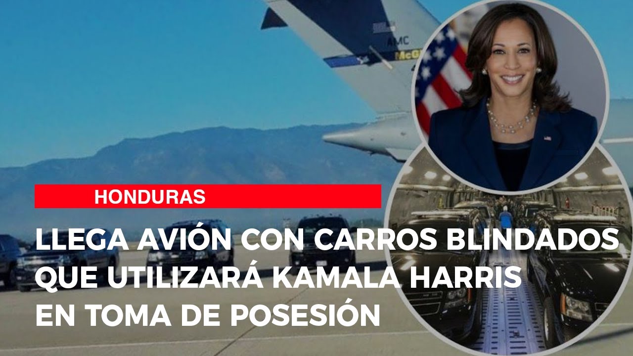 Llega avión con carros blindados que utilizará Kamala Harris en toma de posesión de Xiomara Castro