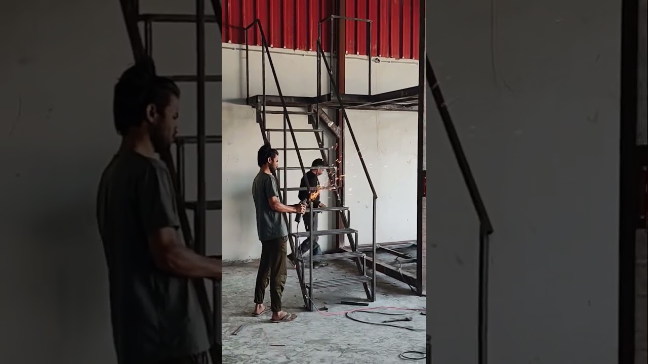 MS square box pipe step siddi grinding finishing 