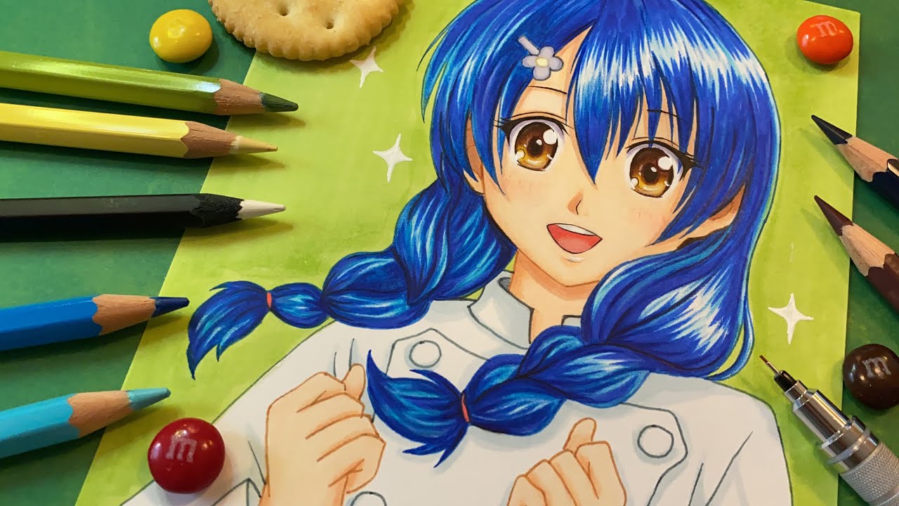 MEGUMI TADOKORO Drawing | Food Wars 🥘 | Anime Fan Art by Roa Ross