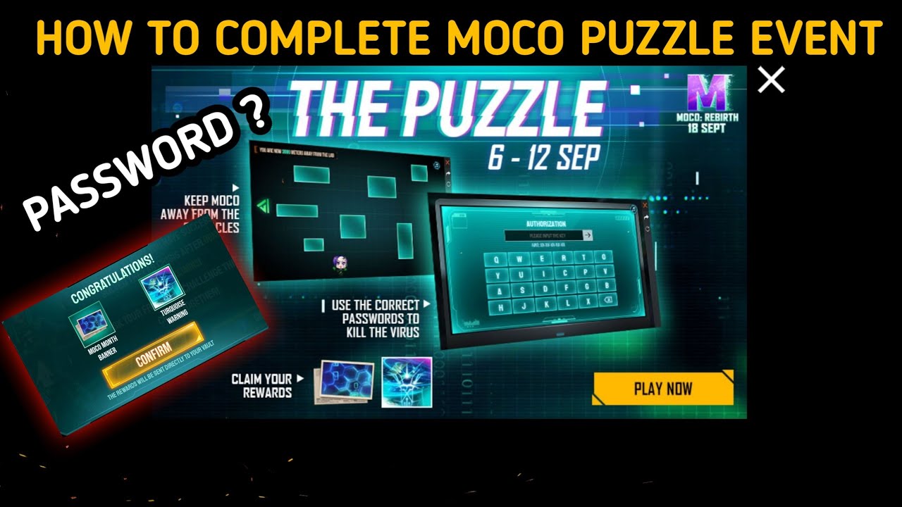 MOCO PUZZLE PASSWORD // HOW TO COMPLETE MOCO PUZZLE EVENT IN FREEFIRE @GameZone-rk7hz