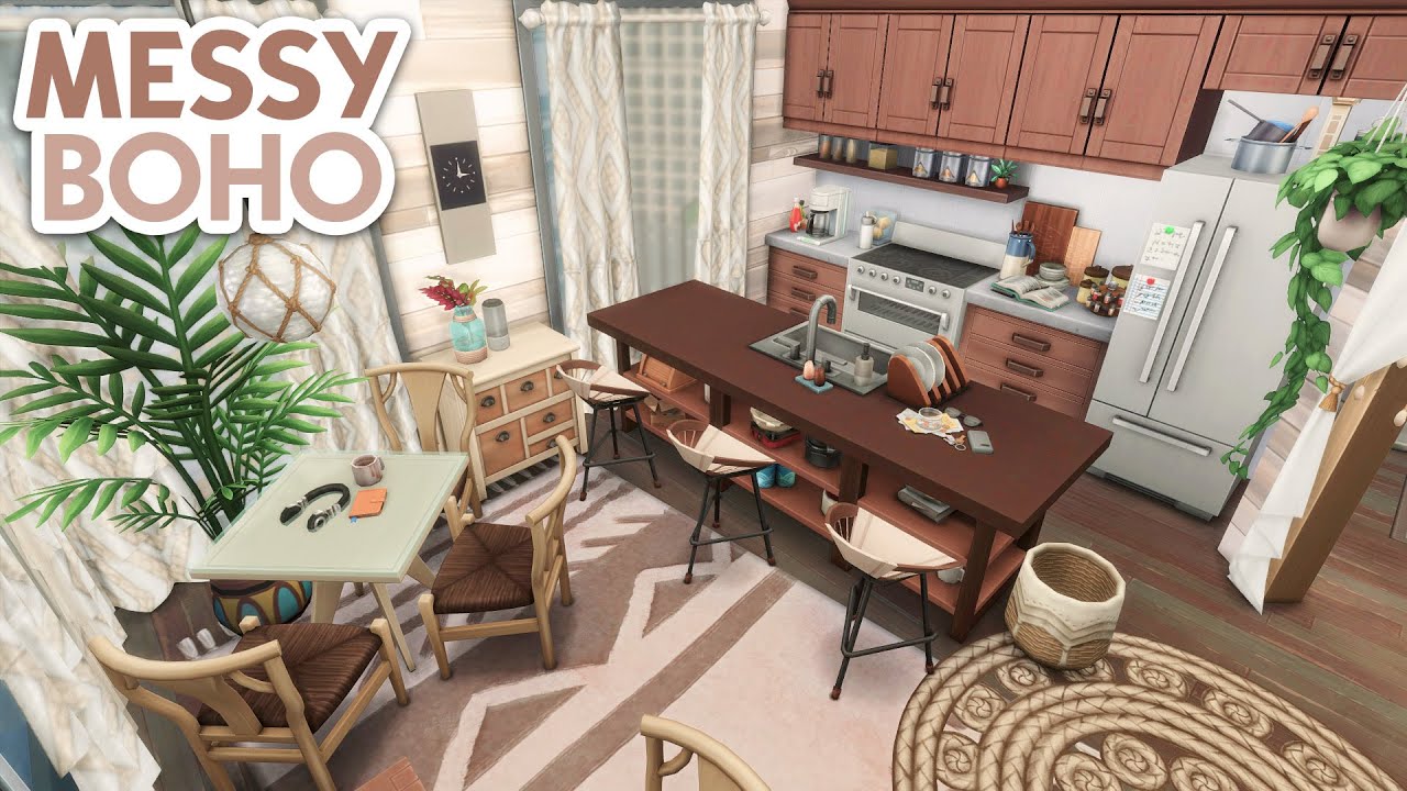 Cluttered Boho Apartment 🌱 // The Sims 4 Speed Build: Apartment Renovation