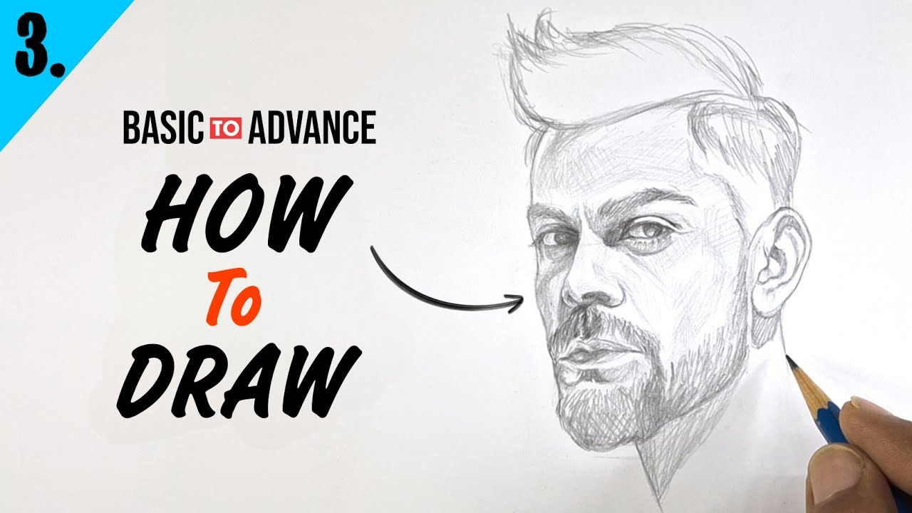 Outlines with Perspective - Basic to Advance  Portrait Drawing ( Lesson - 3 ) for beginners 