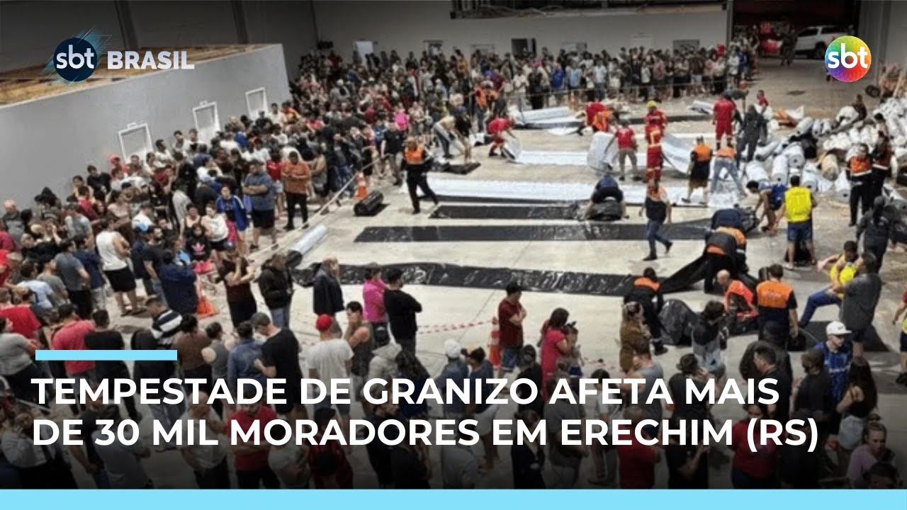 Tempestade de granizo destrói mais de 7 mil casas e fere 150 pessoas em Erechim (RS) | #SBTBrasil
