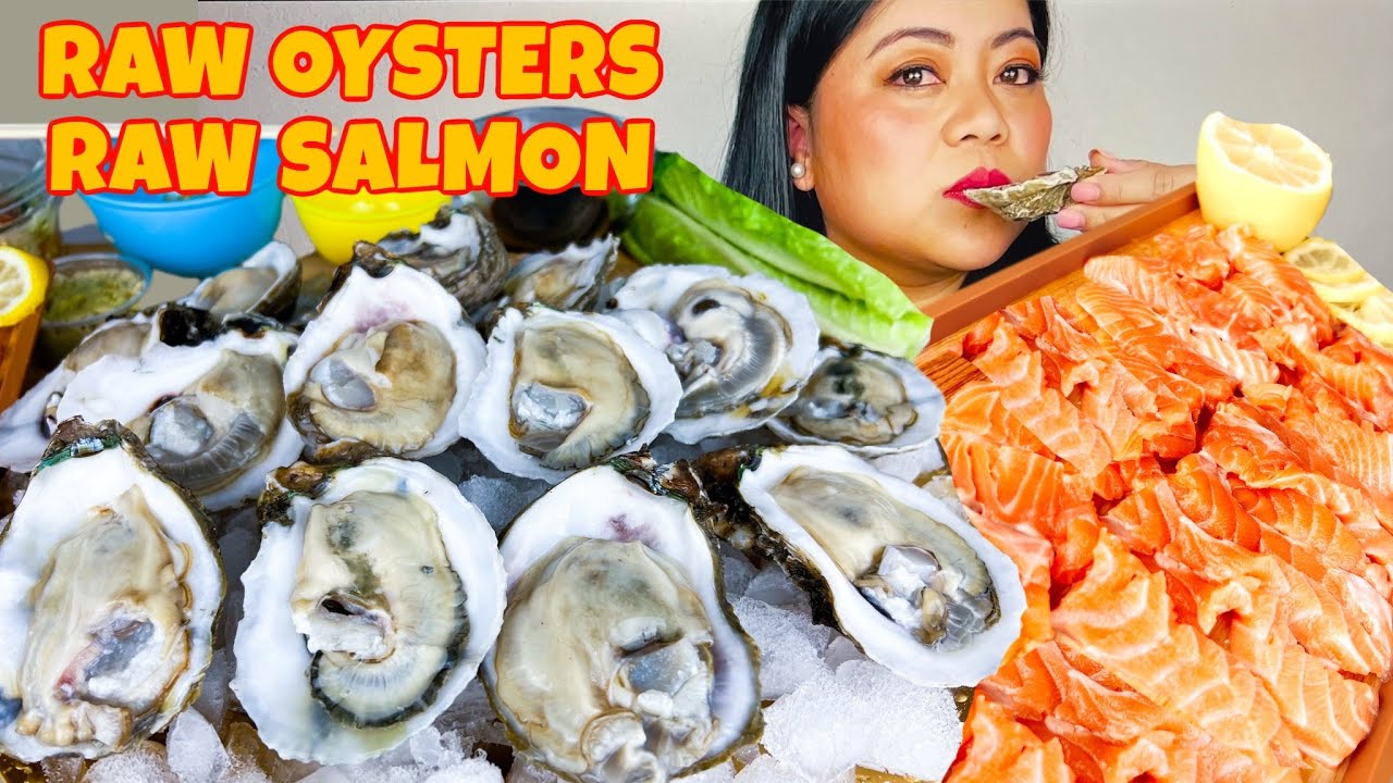 СЫРЫЕ УСТРИ И СЫРЫЙ ЛОСОСЬ МУКБАНГ | ПИЩЕВОЕ ШОУ | НАСТОЯЩИЙ МУКБАНГ | МОРЕПРОДУКТЫ МУКБАНГ @Moms...