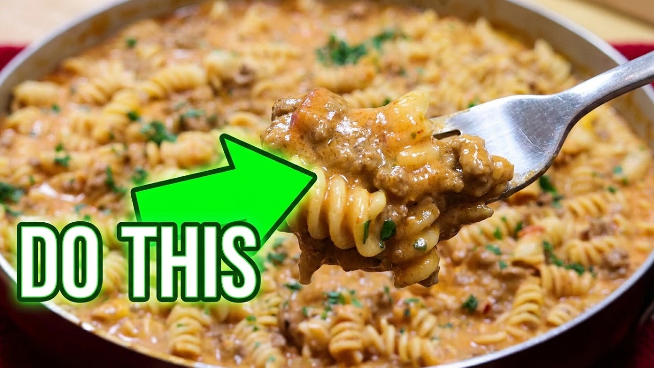 Creamy Beef Pasta Skillet | Delicious Ground Beef Recipe