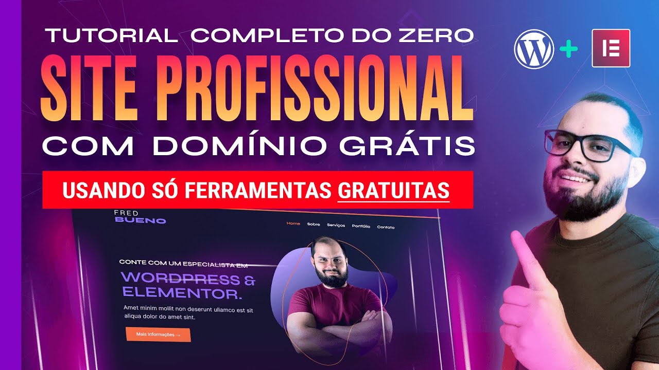 🚀 COMO CRIAR UM SITE WORDPRESS COM DOMÍNIO GRÁTIS USANDO SÓ ELEMENTOR FREE - TUTORIAL COMPLETO