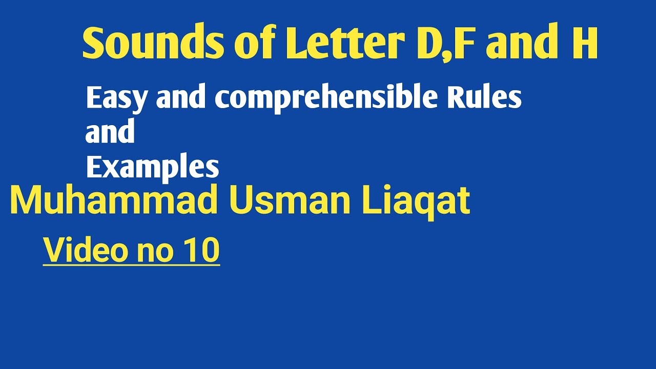 Letter F, D, and H/ The sounds of letter F, D and H/ Letter and Letter sounds