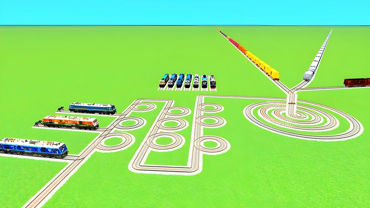 💖FACE TO FACE SAME TRACKS ON TRAINS CIRCLE 360°DEGREE⭕️AROUND TRAIN RAILWORK BEANG 