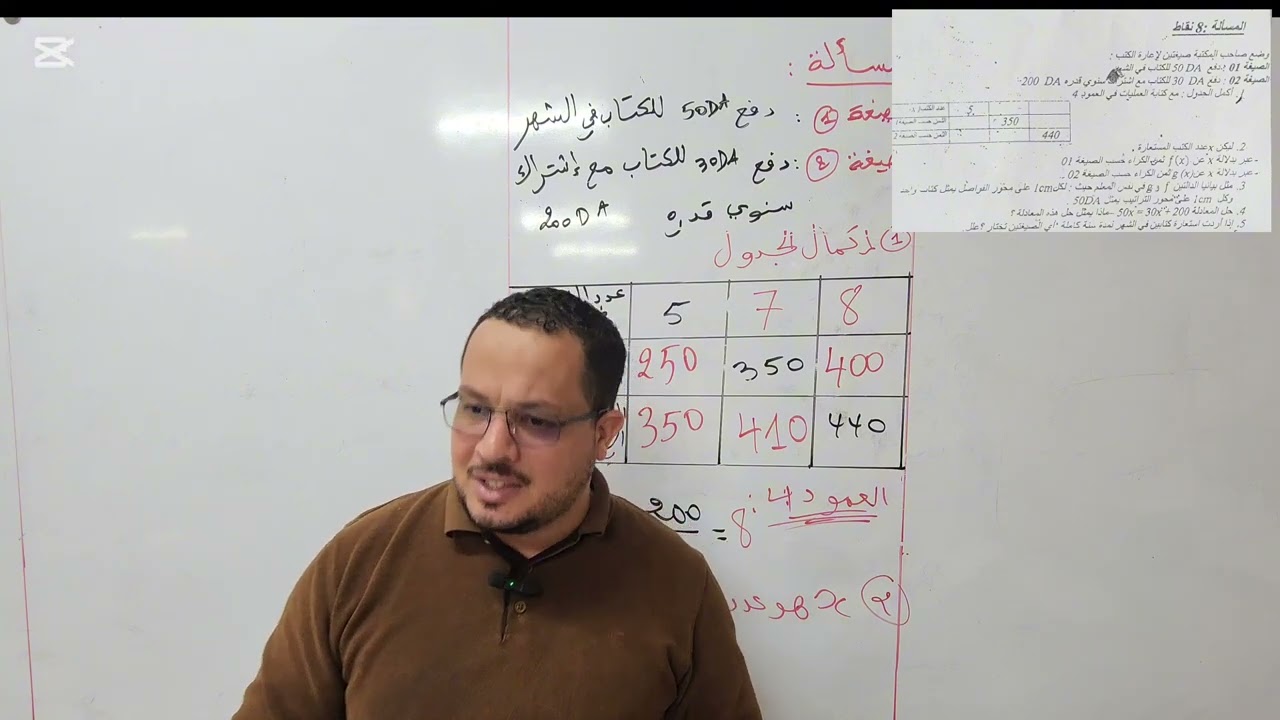 حل مسألة في الدوال في موضوع 1.  للمراجعة النهائية تحضيرا لBEM2025