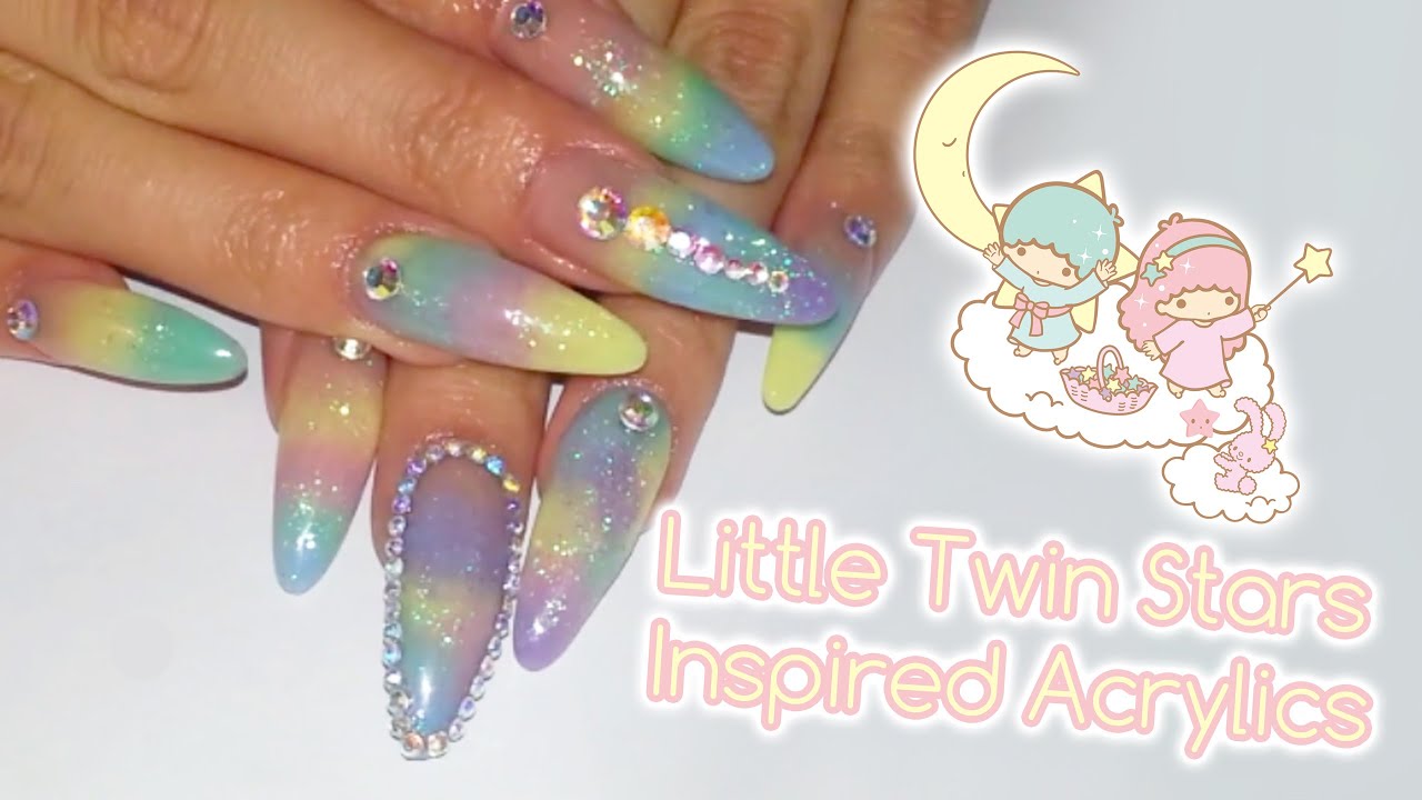 Little Twin Stars inspired Acrylic Nails | Nail art