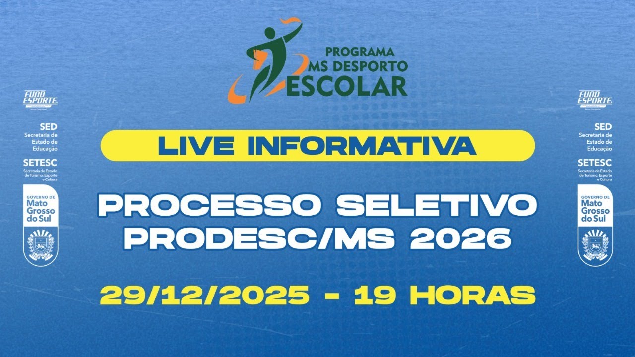 LIVE EXPLICATIVA PROCESSO SELETIVO PRODESC 2026