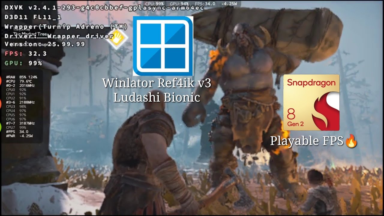God of War Lite Gameplay on Android | Winlator Ref4ik v3 Ludashi Bionic | Smooth FPS | iQooNeo9