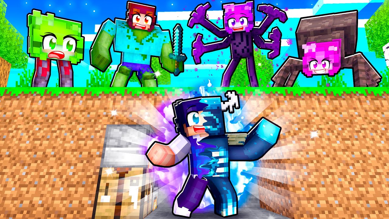 MUTANT MOB FAN GIRL HUNTERS vs SHAPESHIFTING SPEEDRUNNER In Minecraft!