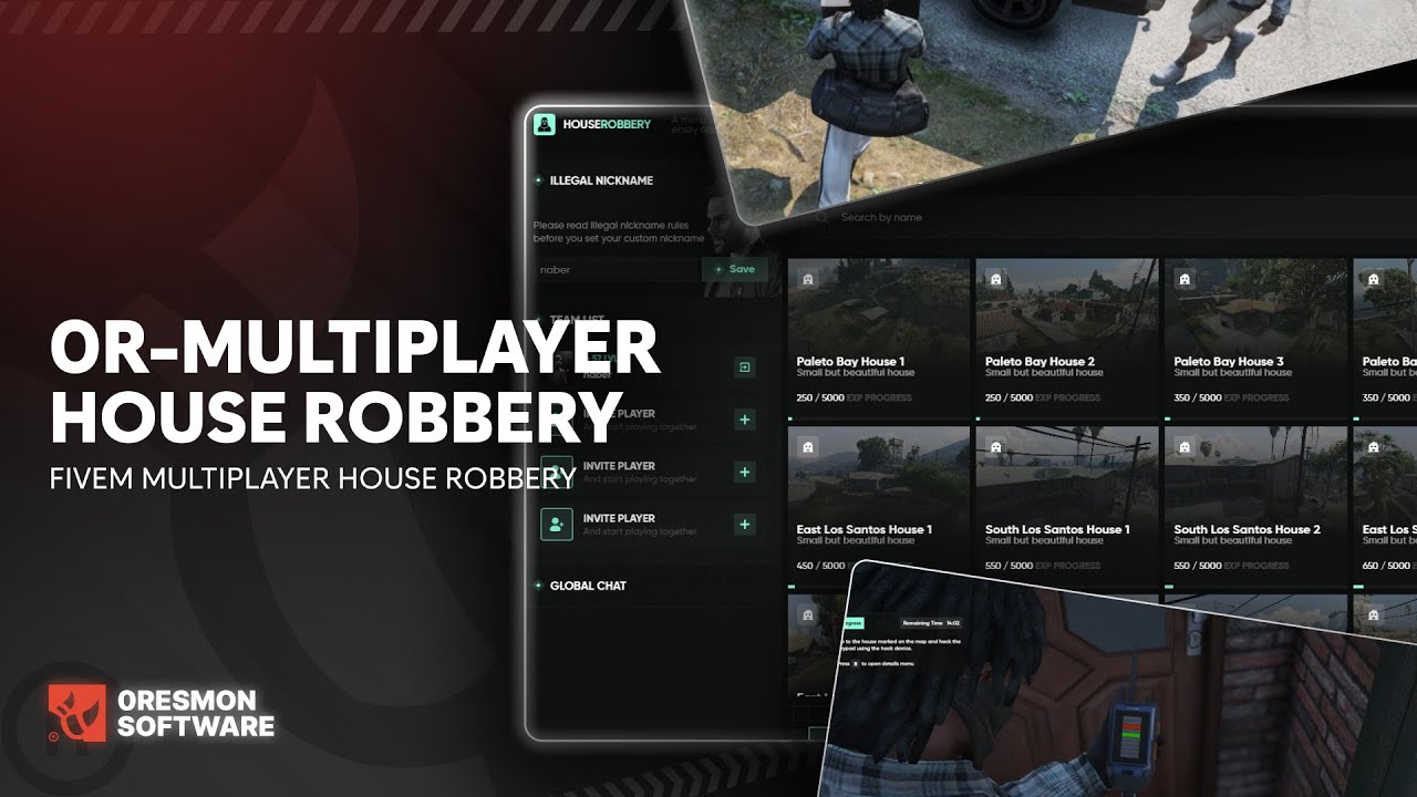 Fivem Multiplayer House Robbery Script (Custom Robbery Weapon, Sync Props) 0R-Houserobbery