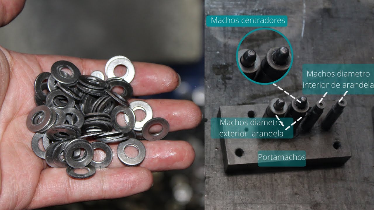 Fabricando arandelas||comparando la producción de un troquel compuesto a uno progresivo|| explicado