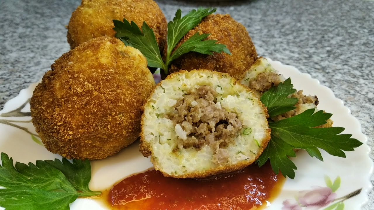 РИСОВЫЕ ШАРИКИ с МЯСНОЙ начинкой !!! удивительное  БЛЮДО !!!