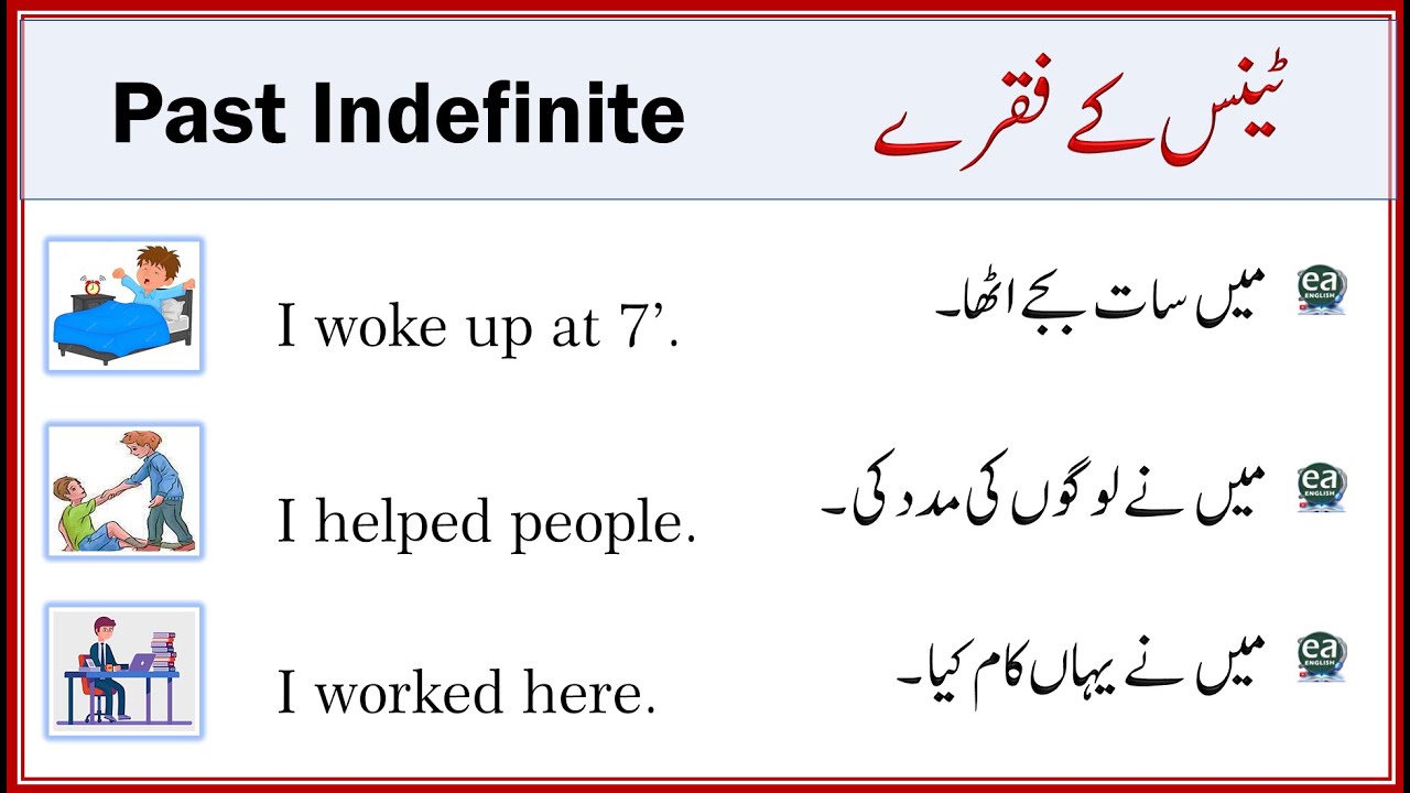 Past Indefinite tense Example Sentences With Urdu examples