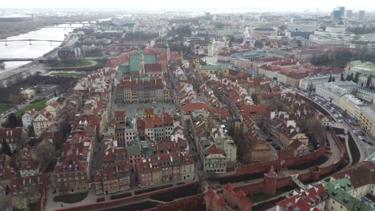 Drone Clips -  Warsaw Old Town, Poland