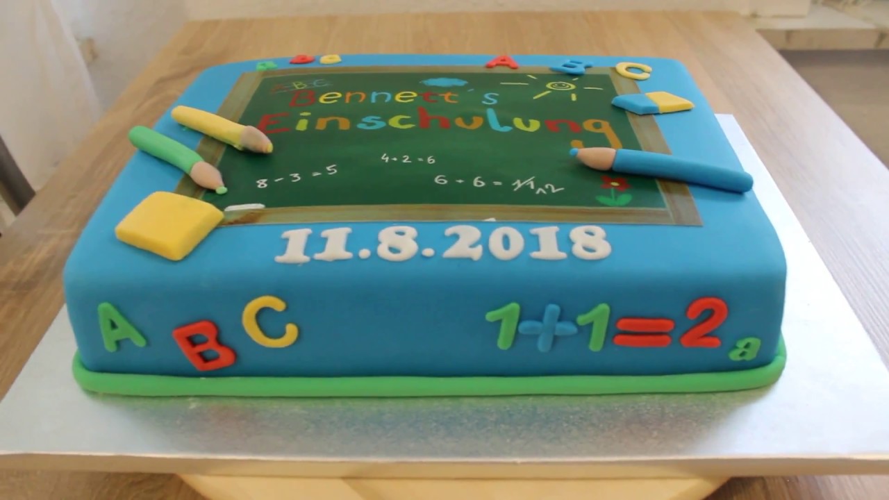 Einschulungs-Torte Junge Fondant Tafel