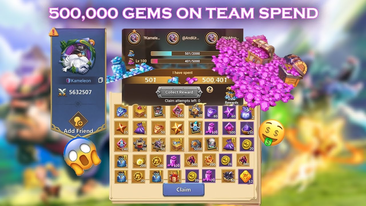 Castle Clash F2P - 500K Gems Spend On Team Spend. Dont Miss It Out !!!