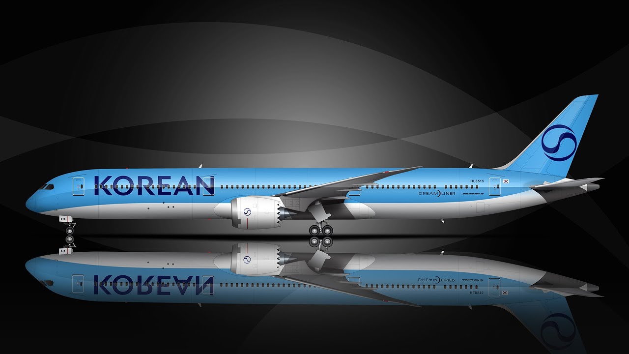 Watch me draw the new Korean Air livery in Photoshop and Illustrator