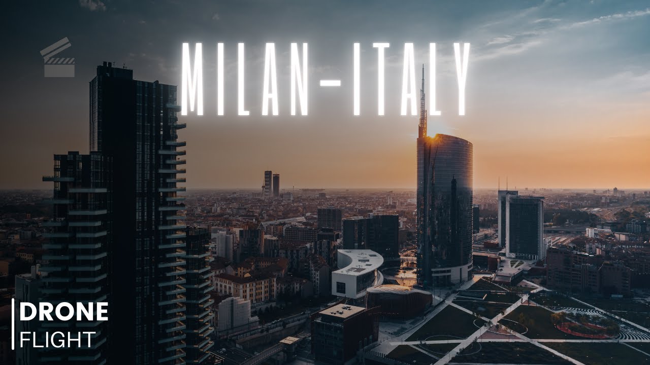 Milan, Italy. Fly Over The Landmarks Of Milan. 4K Ultra HD Drone Video.