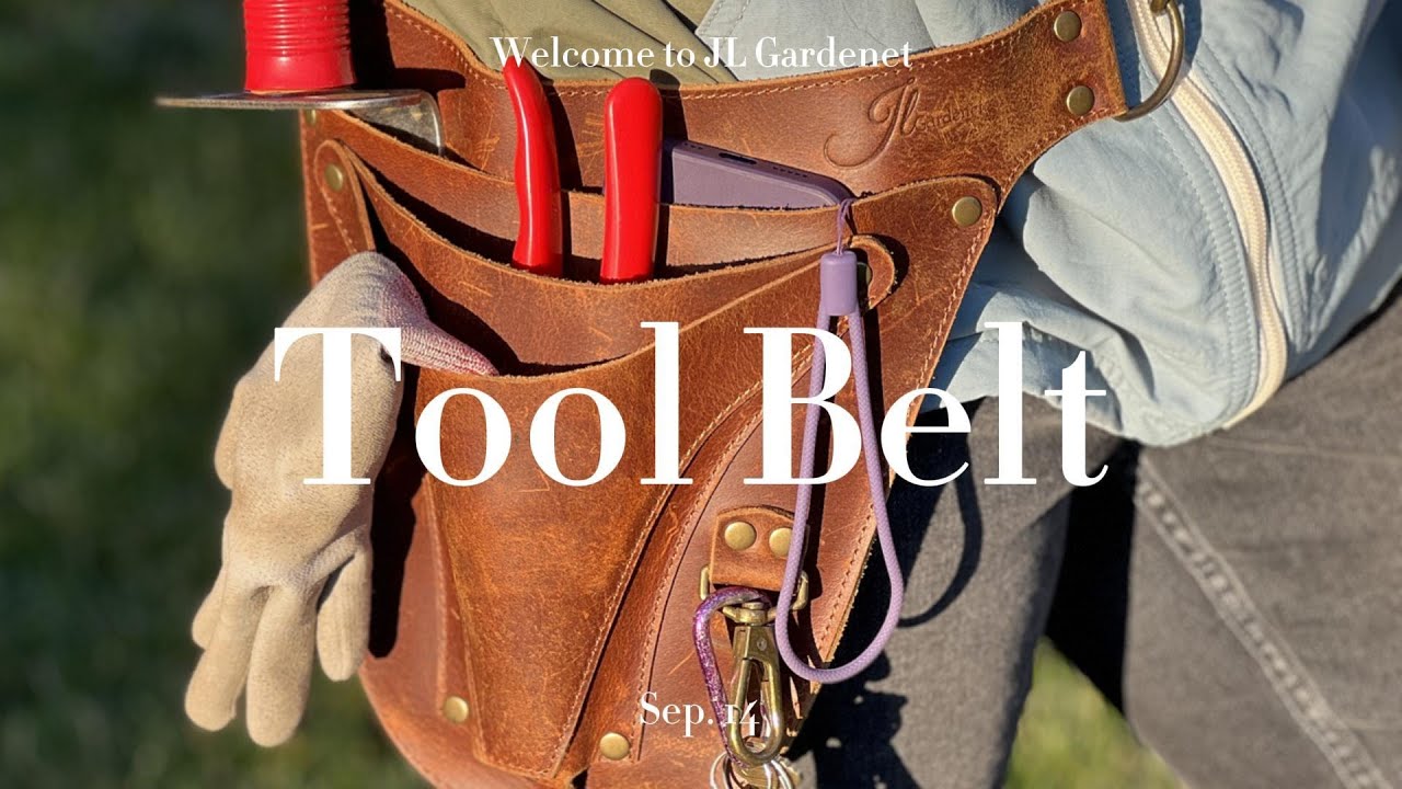 my favorite gardener's tool belt, premium leather with pouches