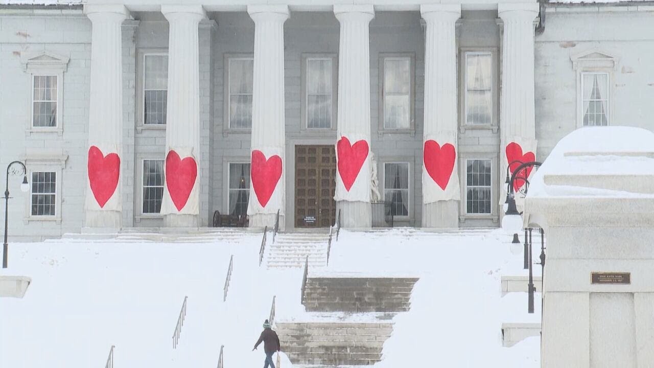 Montpelier's Valentine phantom decorates storefronts with hearts overnight