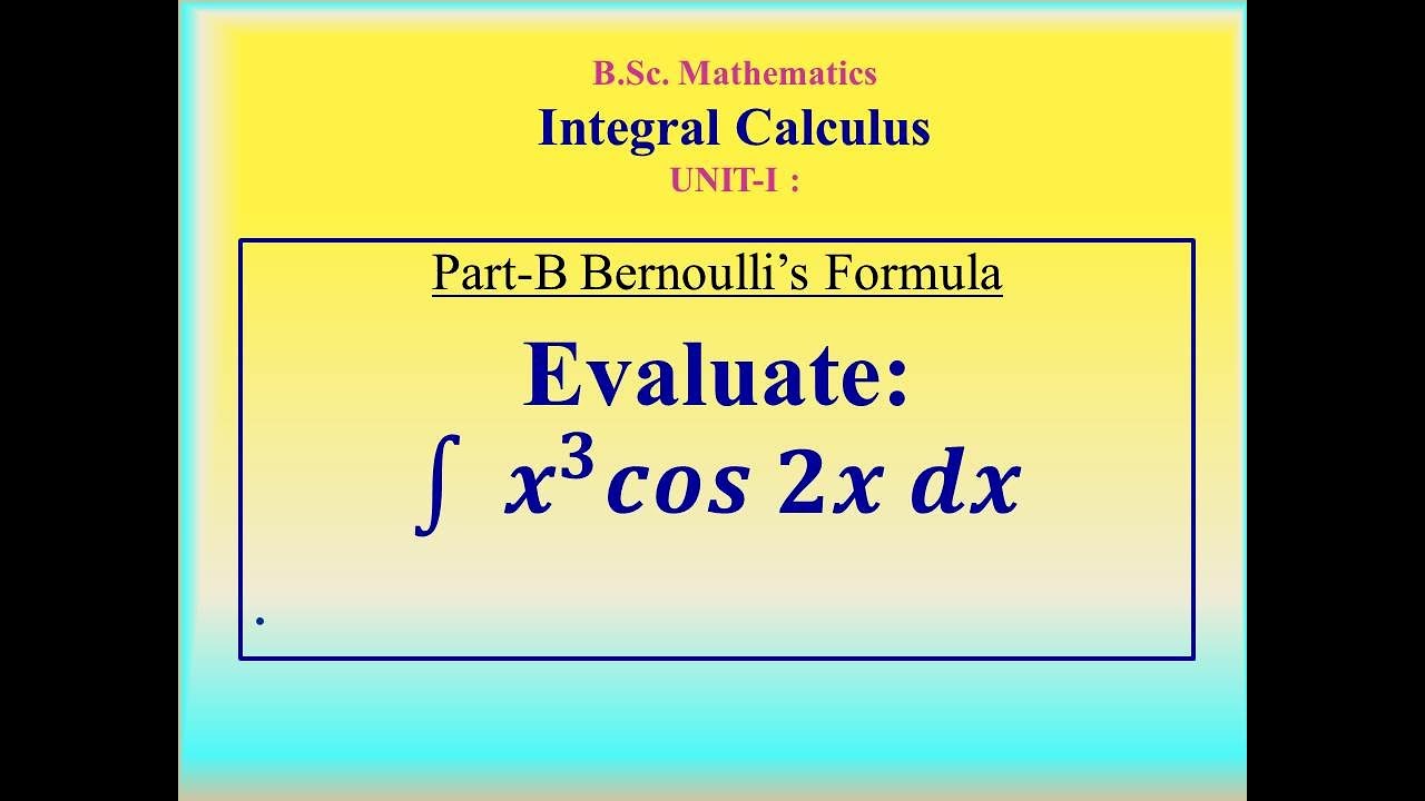Bernoulli's formula # Allied Maths -2 # Integral calculus # In Tamil 