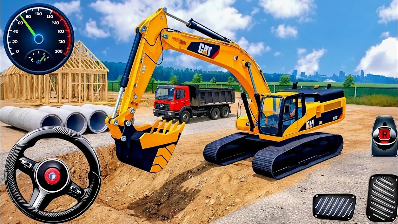 Road Construction Simulator 3d - Constructing a road through Delhi to India Gate - Android Gameplay