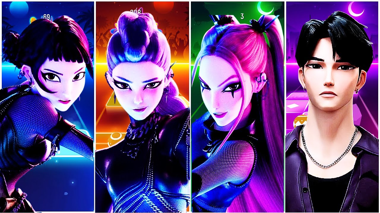 Tiles Hop x Coffin Dance 🔥 K-Pop Demon Hunters (Rumi, Zoey, Mira & Saja Boys🔥✅