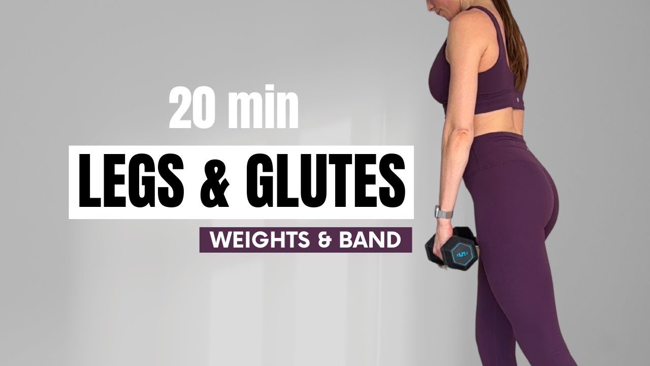 20 min LEGS & GLUTE FOKUS WORKOUT with Dumbbells and Booty Bands