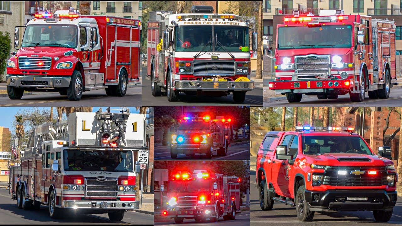 *New SDC*PHXFD. Station 1 Compilation + Engine 3 & MR3 Responding