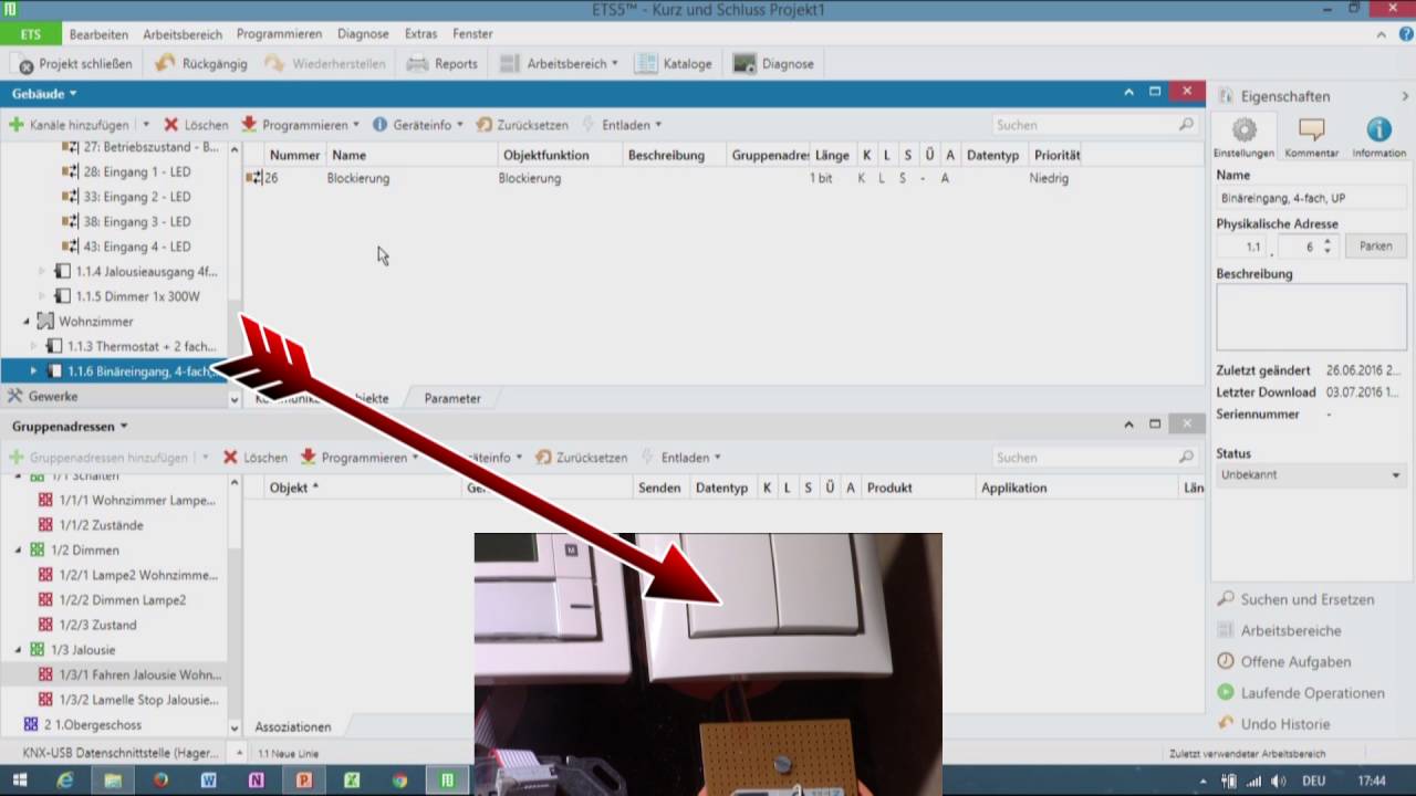 KNX: Jalousiesteuerung programmieren mit der ETS5