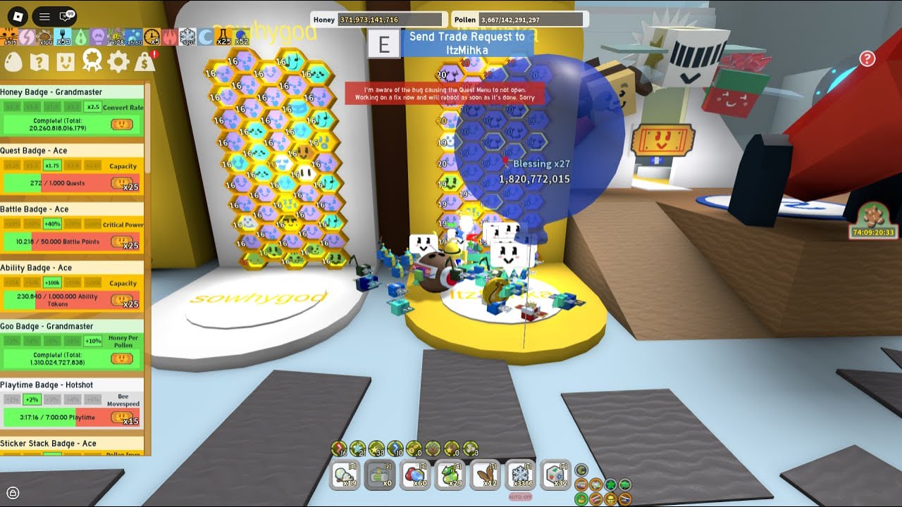SPEEDRUN BEE SWARM SIMUALATOR │3D PLAYTIME│I DID 50 SLOT AND 16 BLUE HIVE │BSS