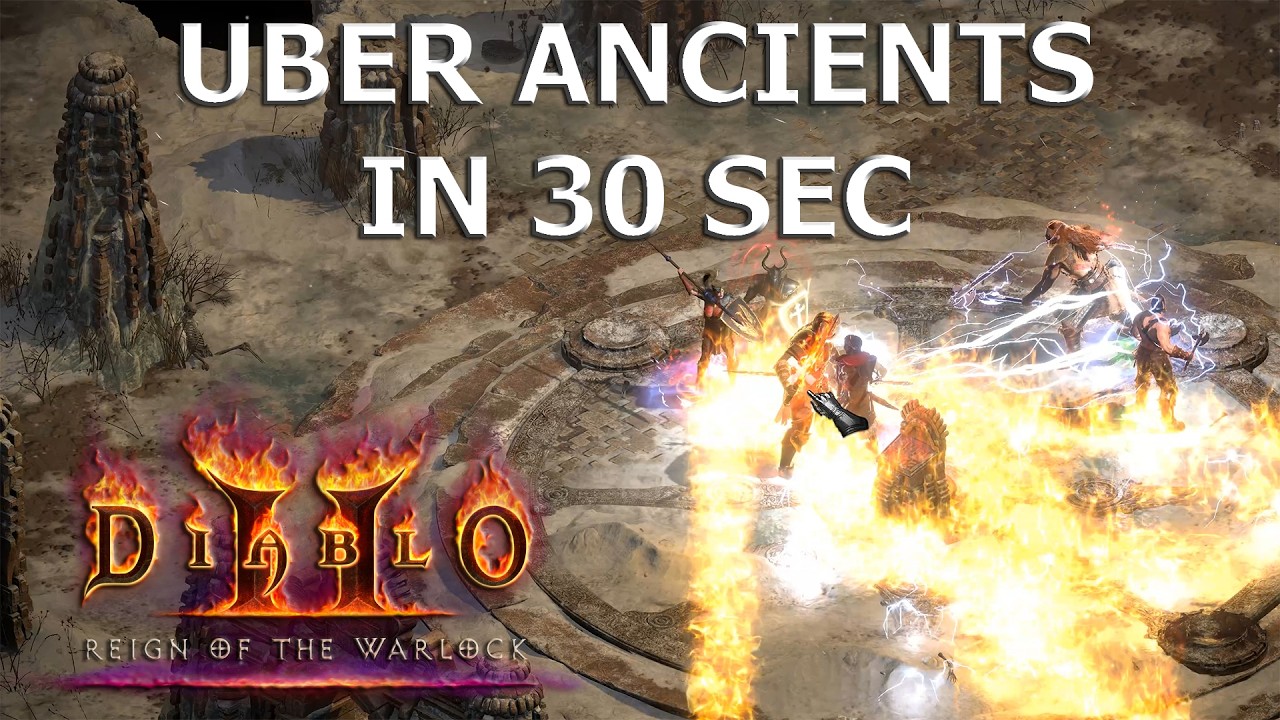 Colossal Ancients Killed in 30 Sec! Level 99 Javazon + Smiter (D2R Reign of the Warlock)