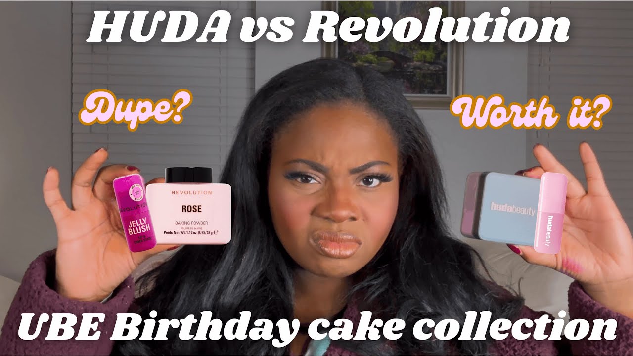 HudaBeauty UBE Birthday Cake EASY BAKE vs Revolution DUPE! Is It Worth It? | RubyRoseLauren